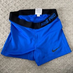 Blue Nike run compression shorts 3”